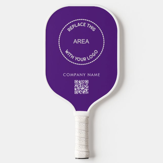QR-Code für einfaches Unternehmensteam Lila Pickleball Schläger (Vorderseite)