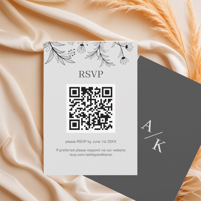 QR-Code für Elegant Floral Wedding RSVP Karte (Von Creator hochgeladen)