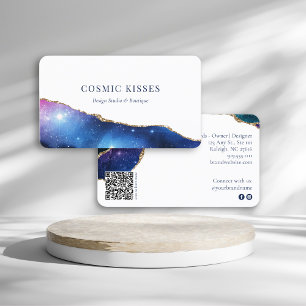 QR-Code für elegante Starry Night Sky Business-Log Visitenkarte