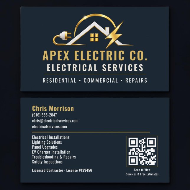QR-Code für Elektriker - Professionelle Dienstleis Visitenkarte (Von Creator hochgeladen)