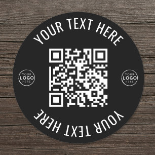 QR-Code für Firmenlogo Runder Aufkleber