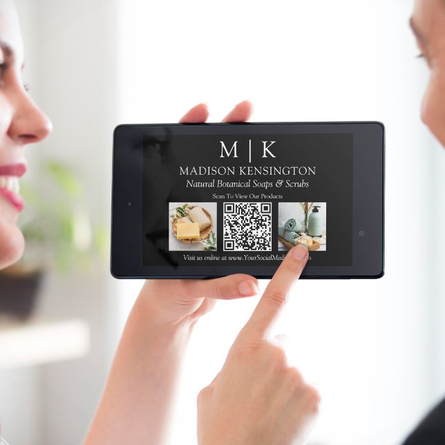 QR-Code für Foto 2: Monogramm oder Add-Logo Karte (Edit to Customize text, colors and more)