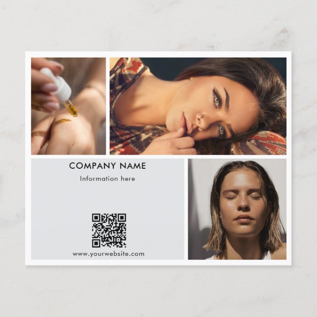 QR-Code für Fotos von White Promotion Beauty Salon Flyer (Vorne)