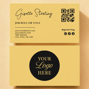 QR-Code für gelbes Logo Minimalistisch Beruflich Visitenkarte