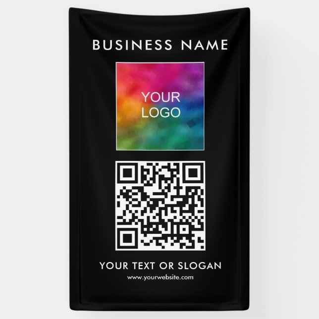 QR-Code für Geschäftsleute hier Vertikal Elegant M Banner (Vertikal)