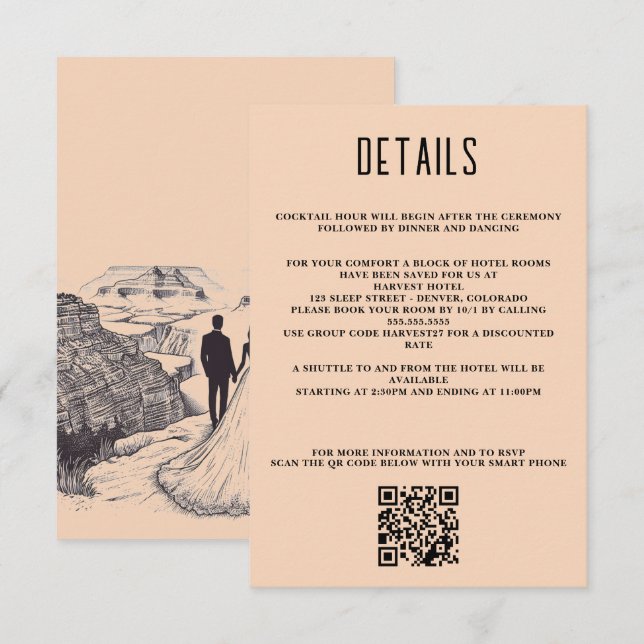 QR Code für Grand Canyon Couple und Details Begleitkarte (Vorne/Hinten)