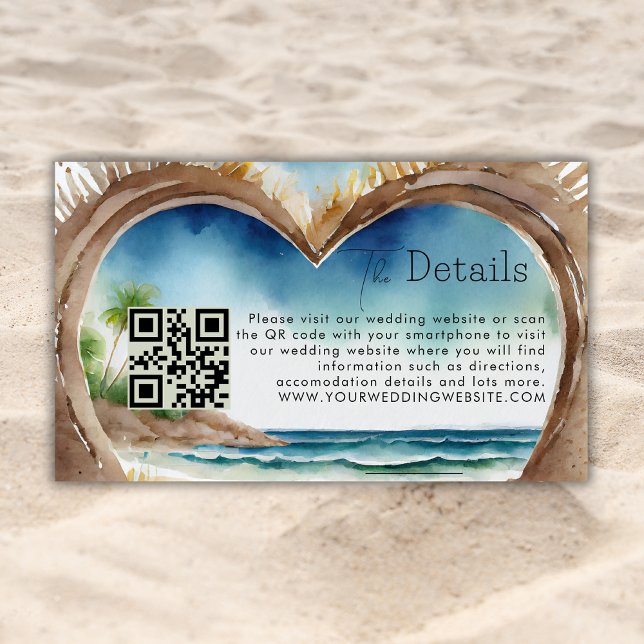 QR-Code für Hochzeiten im Sommer am Strand Begleitkarte (Von Creator hochgeladen)