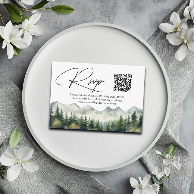 QR-Code für Hochzeiten RSVP-Karte für Berge und Pi Begleitkarte (Von Creator hochgeladen)