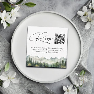 QR-Code für Hochzeiten RSVP-Karte für Berge und Pi Mitteilungskarte