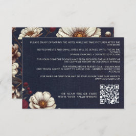 QR-Code für Hochzeiten von Navy Blue und Burgund F Begleitkarte