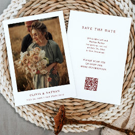QR-Code für Hochzeiten von weißem und dunklem Foto Save The Date