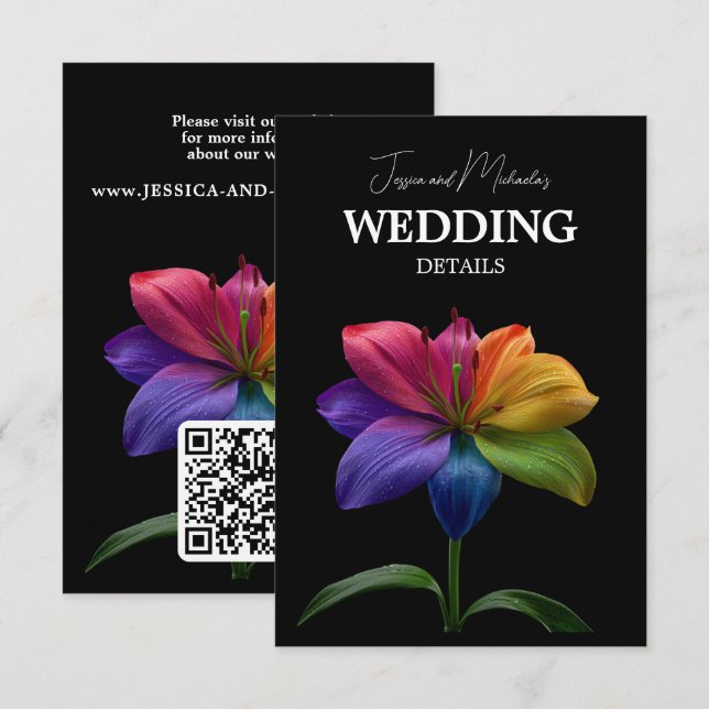 🌈 QR-Code für Hochzeitsdetails  Begleitkarte (Vorne/Hinten)