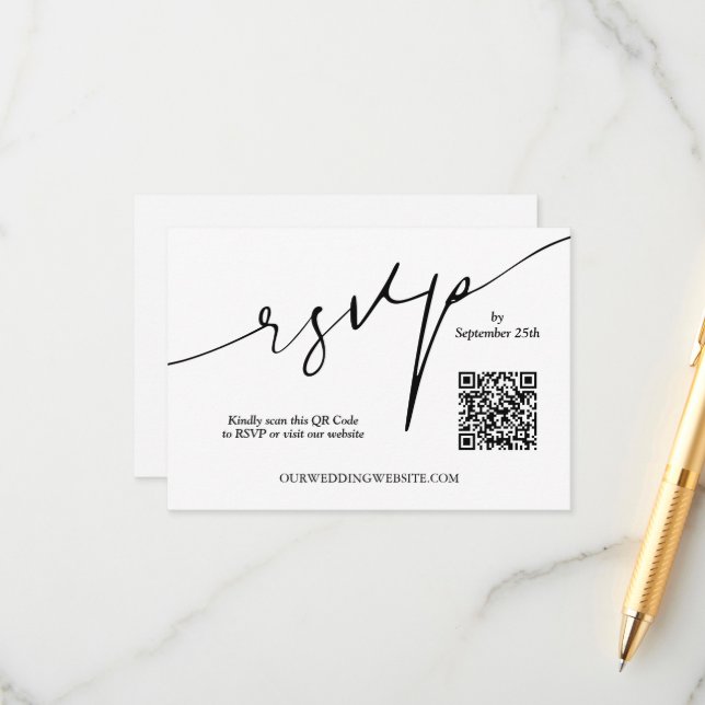 QR-Code für Hochzeitsseiten Begleitkarte (Vorderseite/Rückseite Beispiel)