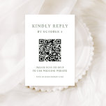 QR-Code für Hochzeitsstipps in weißem und längengr RSVP Karte<br><div class="desc">Diese minimalistische und elegante QR-Code-Antwort-Karte bietet modernen Salbei-Grün-Text auf weißem Hintergrund für ein elegantes,  einfaches und stilvolles Aussehen. Ihre Gäste können den Code einfach scannen,  um Ihre Hochzeitswebsite und uAwg online zu besuchen.</div>