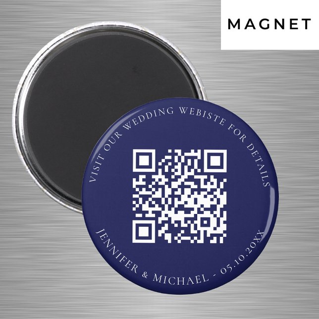 QR-Code für Hochzeitswebsite uAwg blau Magnet (Von Creator hochgeladen)
