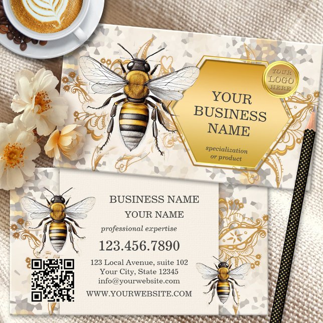 QR-Code für Honey Bee Gold Visitenkarte (Von Creator hochgeladen)
