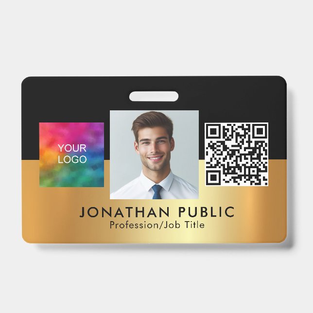 QR-Code für Ihr Firmenlogo Mitarbeiter-Foto Ausweis (Vorderseite)