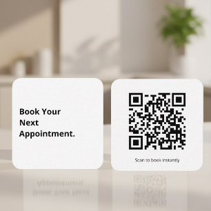 QR-Code für Ihren nächsten Termin buchen Quadratische Visitenkarte