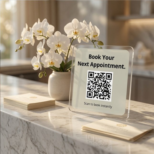 QR-Code für Ihren nächsten Termin buchen  Quadratischer Aufkleber (Von Creator hochgeladen)