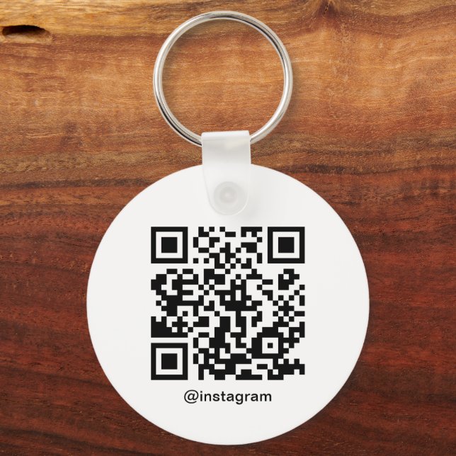 QR-Code für individuell anpassbare Firmenlogos wei Schlüsselanhänger (Rückseite)