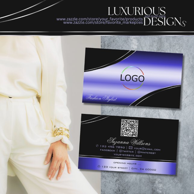 QR-Code für intelligente, schwarz gekleidete Dekor Visitenkarte (Von Creator hochgeladen)