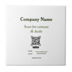 QR-Code für Kontakt & Angebote scannen Geschäftsna Fliese