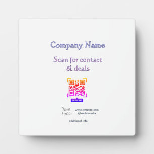 QR-Code für Kontakt & Angebote scannen Geschäftsna Fotoplatte