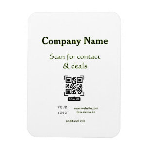 QR-Code für Kontakt & Angebote scannen Geschäftsna Magnet