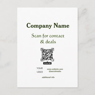 QR-Code für Kontakt & Angebote scannen Geschäftsna Postkarte