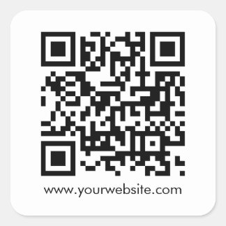 QR-Code für Kunden Modernes, einfaches Template Quadratischer Aufkleber