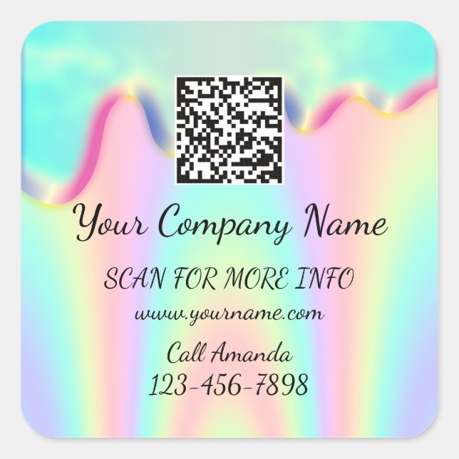 QR-Code für kundenspezifische Logos - Werbung für  Quadratischer Aufkleber (Vorderseite)