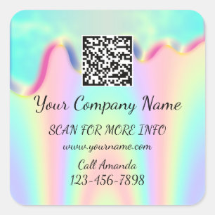 QR-Code für kundenspezifische Logos - Werbung für Quadratischer Aufkleber