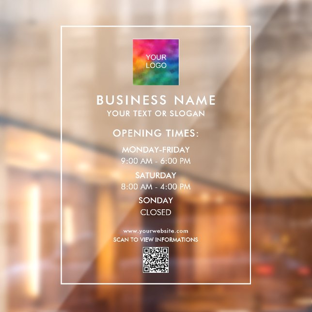 QR-Code für kundenspezifische Open-Stunden-Geschäf Fensteraufkleber (Blatt 2)