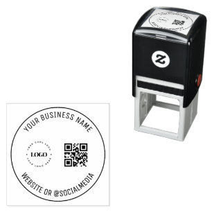 QR-Code für kundenspezifische Unternehmen und Text Permastempel