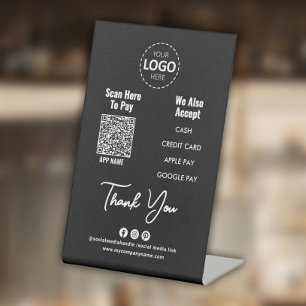 QR-Code für kundenspezifische Zahlung, Zahlung Sockelschild