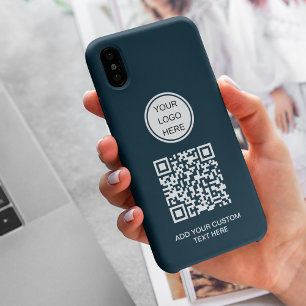 QR-Code für kundenspezifisches Business-Logo Navy Case-Mate iPhone Hülle