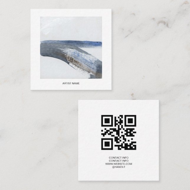 QR-Code für Künstler Quadratische Visitenkarte (Vorne/Hinten)