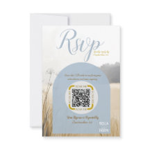 QR-Code für Küstenwiese | Eleganter Blauer Bogen