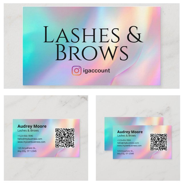 QR-Code für Lash Brows Visitenkarte (Lash Brows Logo QR Code Business Card
)
