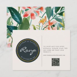 QR-Code für lebendige Botanische Blumenhochzeit RSVP Karte