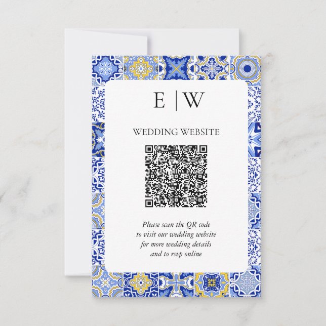 QR-Code für Lemon Wedding RSVP Karte (Vorderseite)