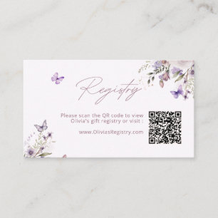 QR-Code für lila Butterfly-Floral Begleitkarte