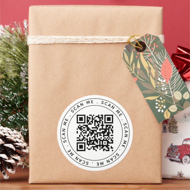 QR-Code für Minimalistische Berufliche Geschäftsze Runder Aufkleber (Feiertag)