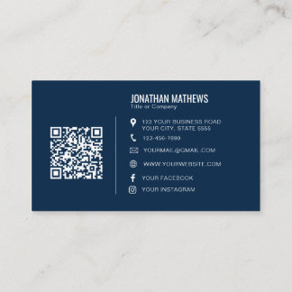 QR-Code für Minimalistische Berufliche Navy Compan Visitenkarte