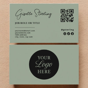 QR-Code für Minimalistische Berufliche Sage Green Visitenkarte