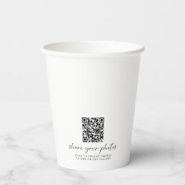 QR-Code für Minimalistische Hochzeiten Teilen Sie  Pappbecher