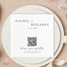 QR-Code für Minimalistische Hochzeiten Teilen Sie  Serviette