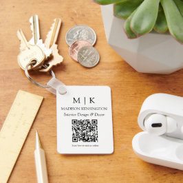 QR-Code für Minimalistische Monogramme oder Logos  Schlüsselanhänger