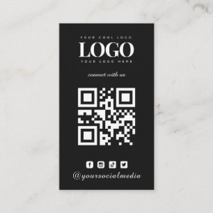 QR-Code für Minimalistische Schwarze und soziale M Visitenkarte