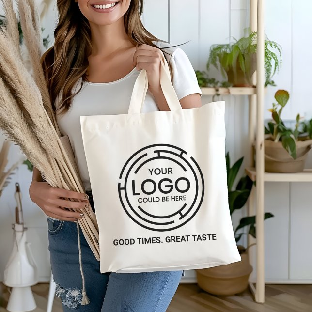 QR-Code für Minimalistische Unternehmen Tragetasche (business tote bags logo minimalist clean simple professional employee retail conference holiday xms)